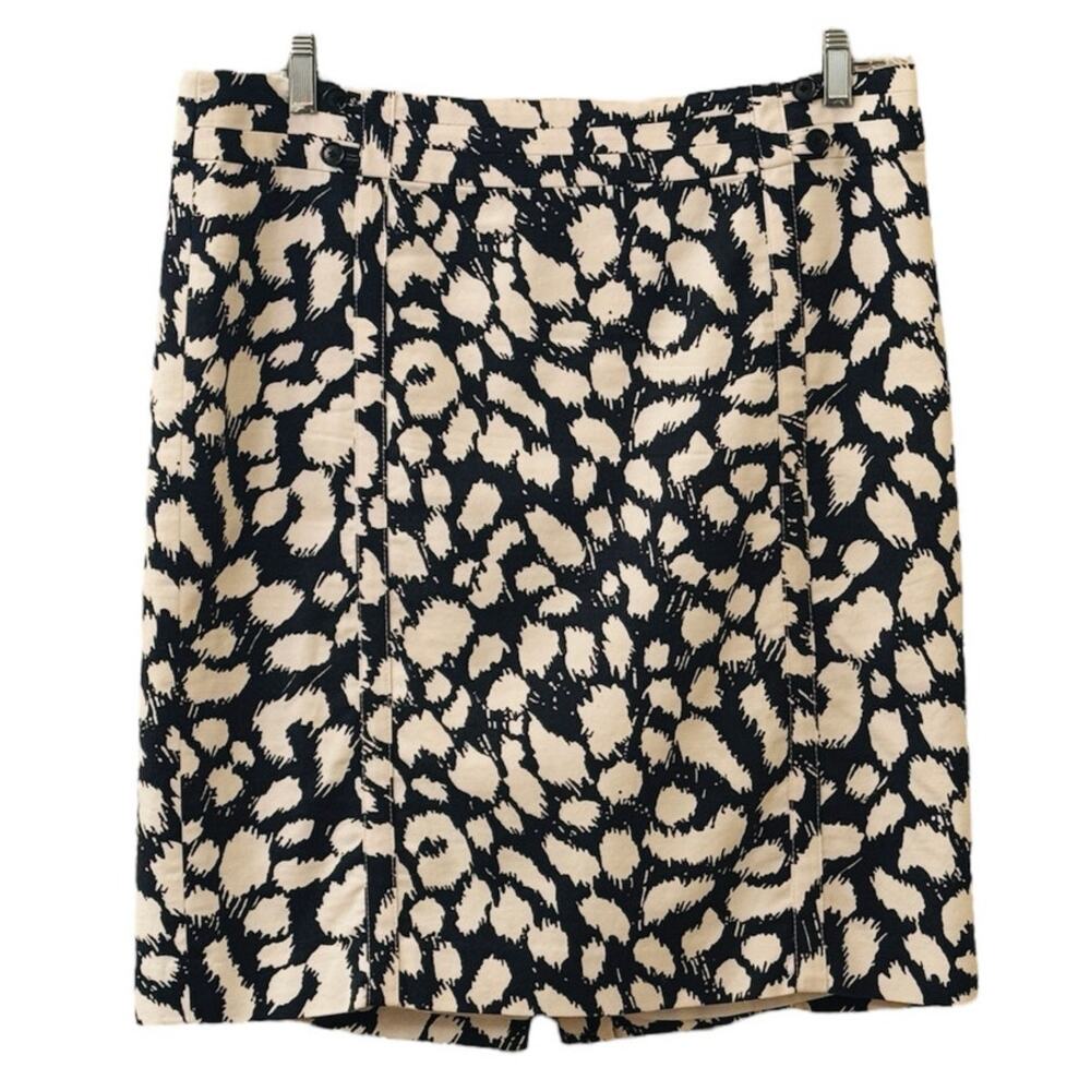 Ann Taylor LOFT Black and White Spotted Pencil Skirt Size 12